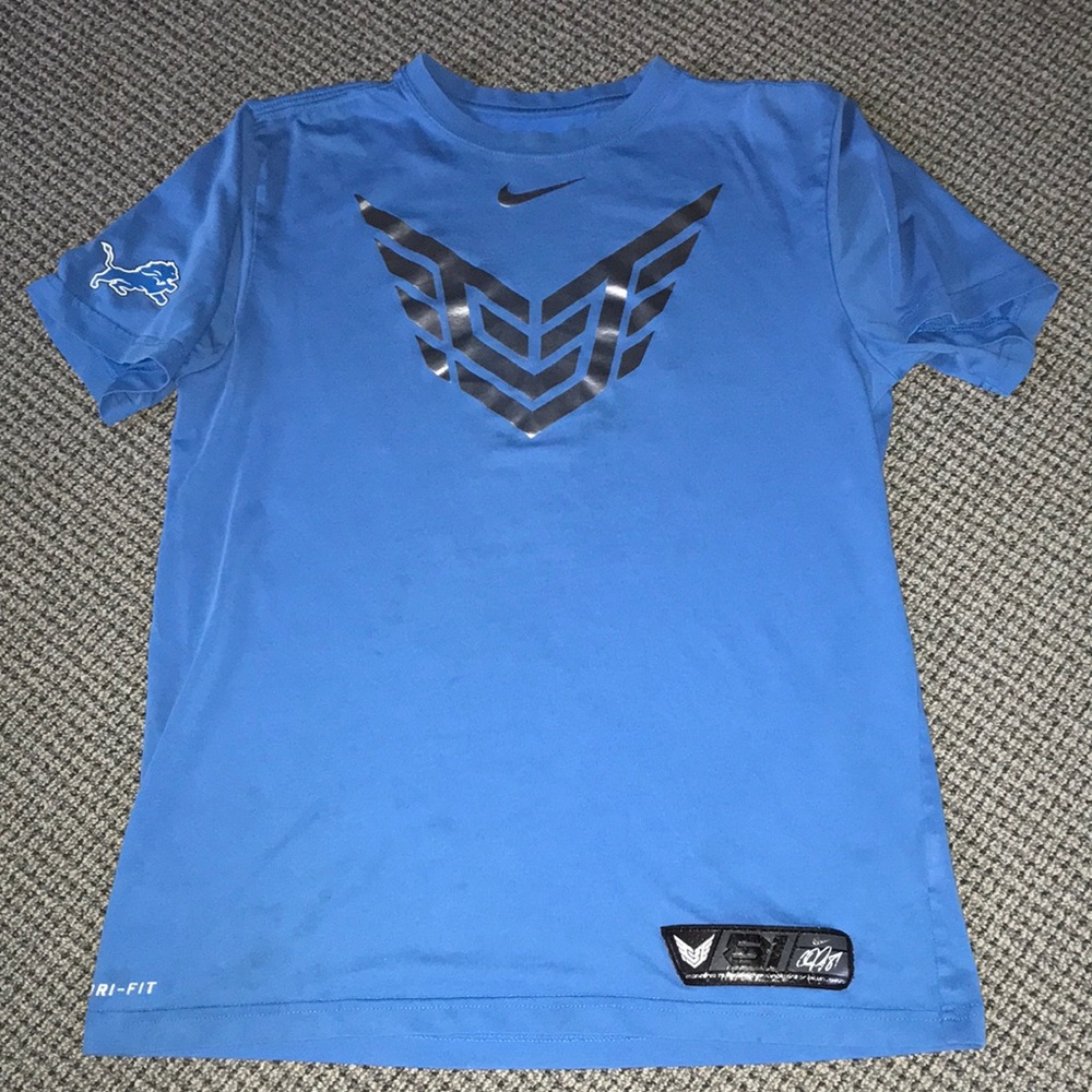 Nike Boys' Blue Dri-FIT Performance Top Detroit Lions Megatron Calvin Johnson